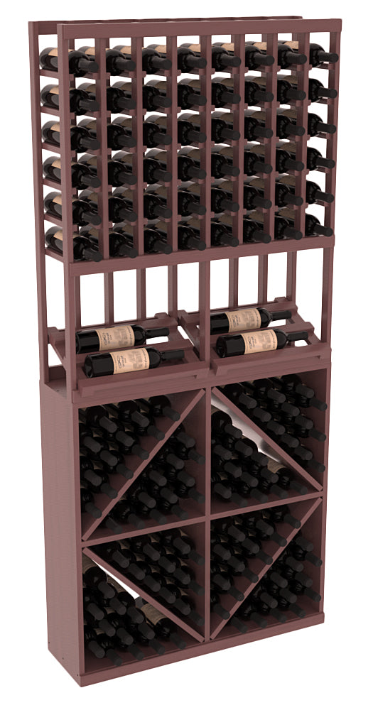 InstaCellar 8 Column Side Display / 96 Bin Combo – Knotty Alder / Walnut stained