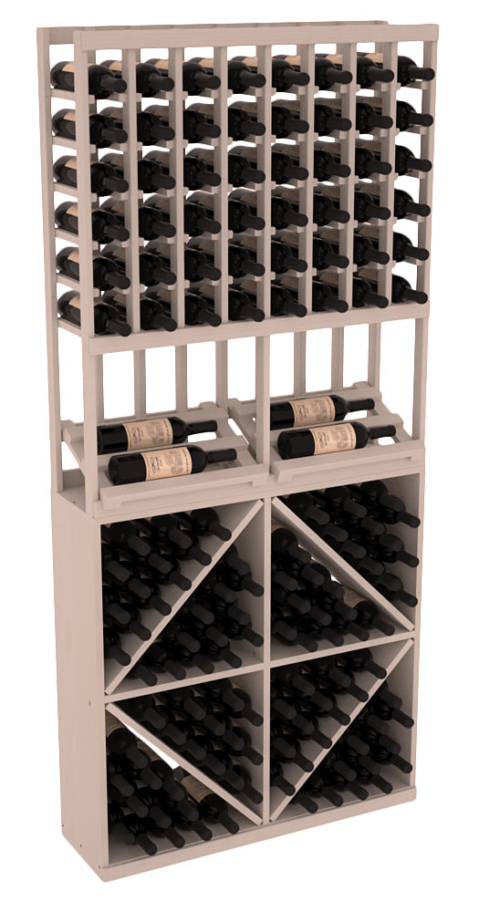 InstaCellar 8 Column Side Display / 96 Bin Combo – Knotty Alder / Greywash stained