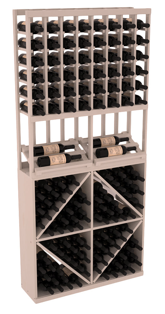 InstaCellar 8 Column Side Display / 96 Bin Combo – Knotty Alder / Greywash stained