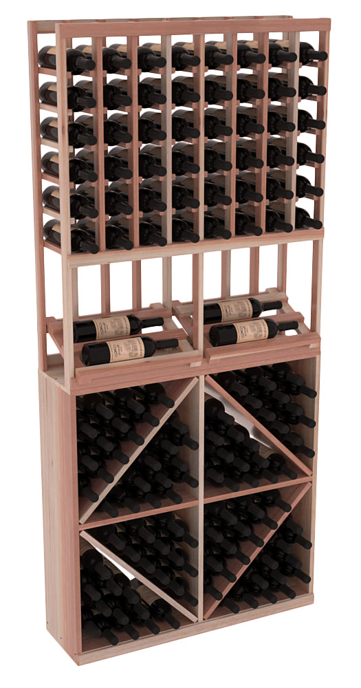 InstaCellar 8 Column Side Display / 96 Bin Combo – Premium Redwood / Unstained