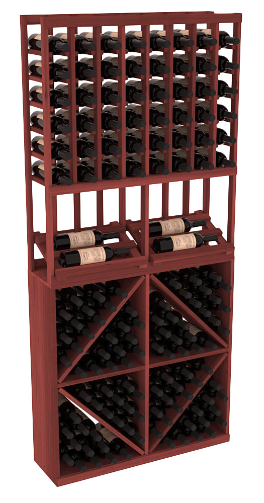 InstaCellar 8 Column Side Display / 96 Bin Combo – Premium Redwood / Cherry stained