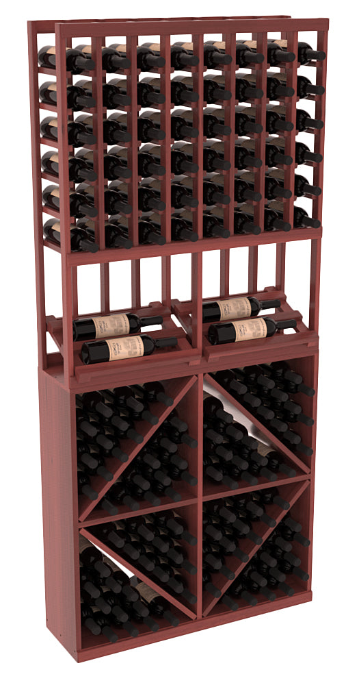 InstaCellar 8 Column Side Display / 96 Bin Combo – Premium Redwood / Cherry stained