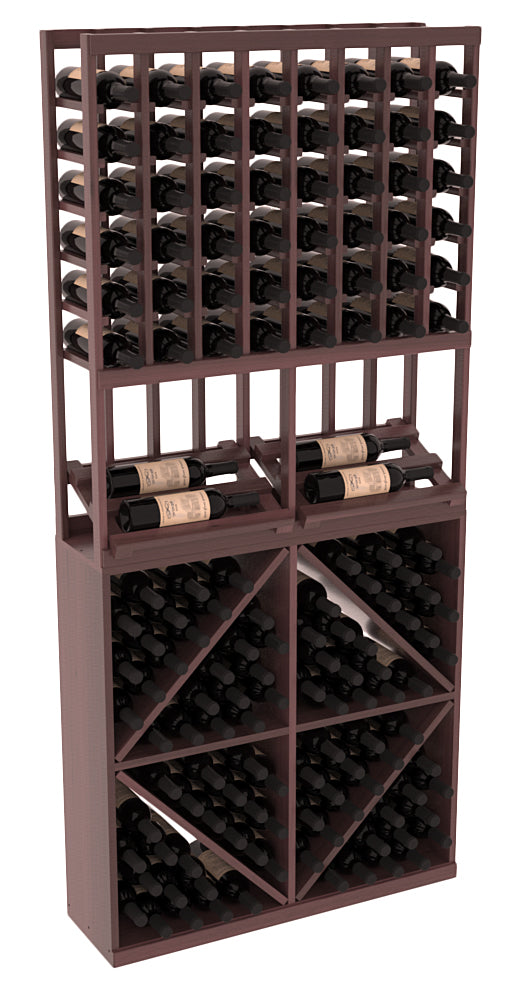 InstaCellar 8 Column Side Display / 96 Bin Combo – Premium Redwood / Walnut stained