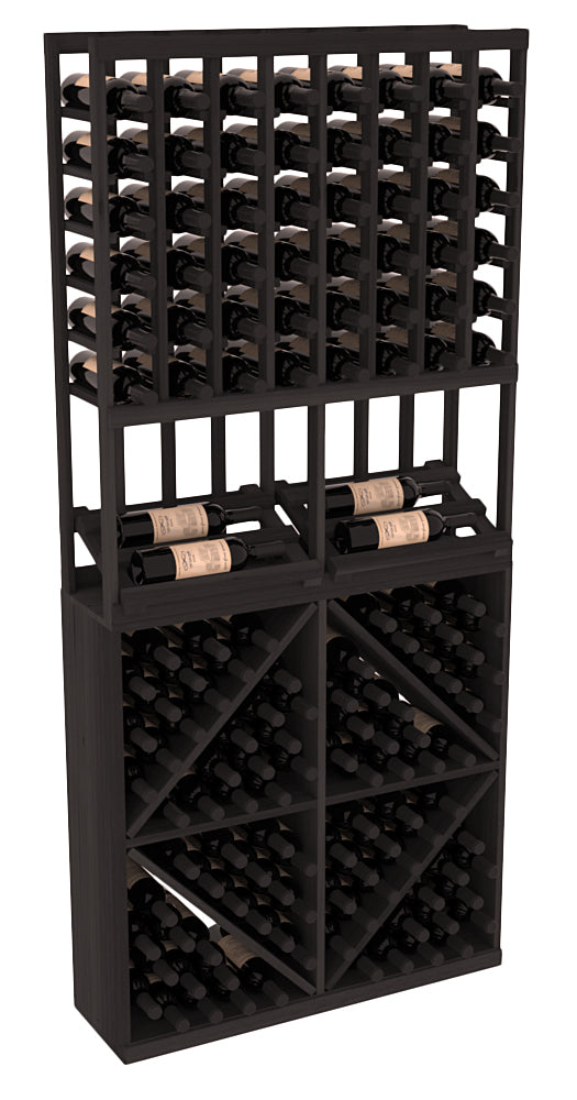 InstaCellar 8 Column Side Display / 96 Bin Combo – Premium Redwood / Black stained