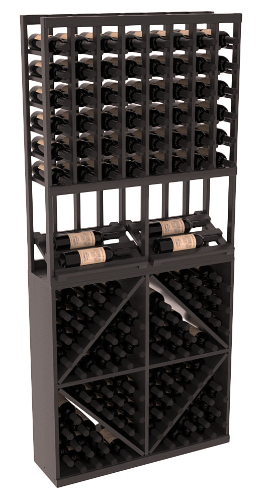 InstaCellar 8 Column Side Display / 96 Bin Combo – Premium Redwood / Black stained