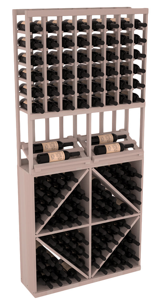 InstaCellar 8 Column Side Display / 96 Bin Combo – Premium Redwood / Greywash stained