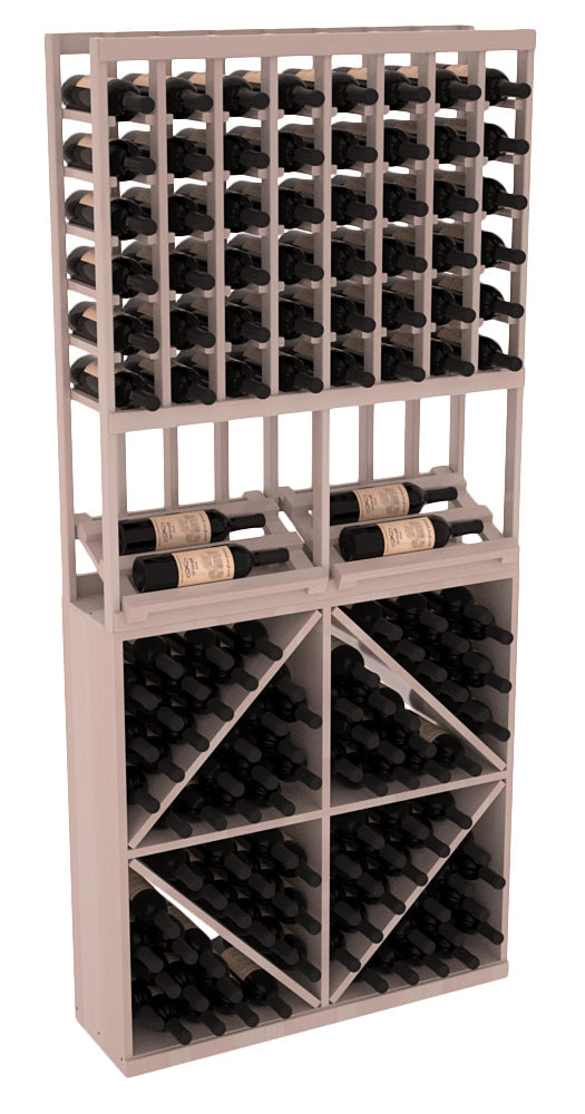 InstaCellar 8 Column Side Display / 96 Bin Combo – Premium Redwood / Greywash stained