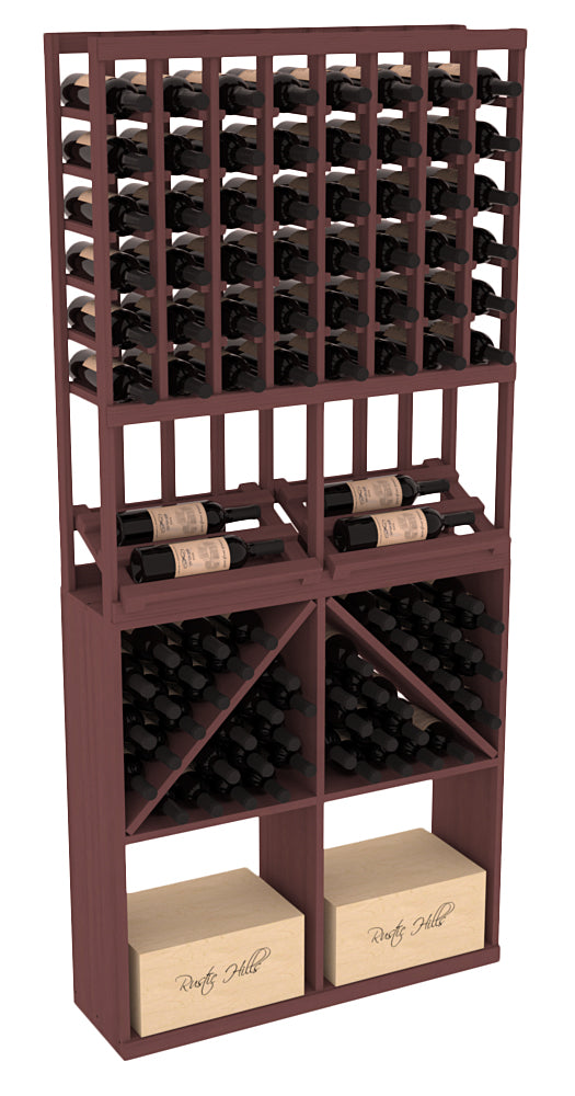 InstaCellar 8 Column Side Display / 96 Bin/Case Combo – Knotty Alder / Unstained