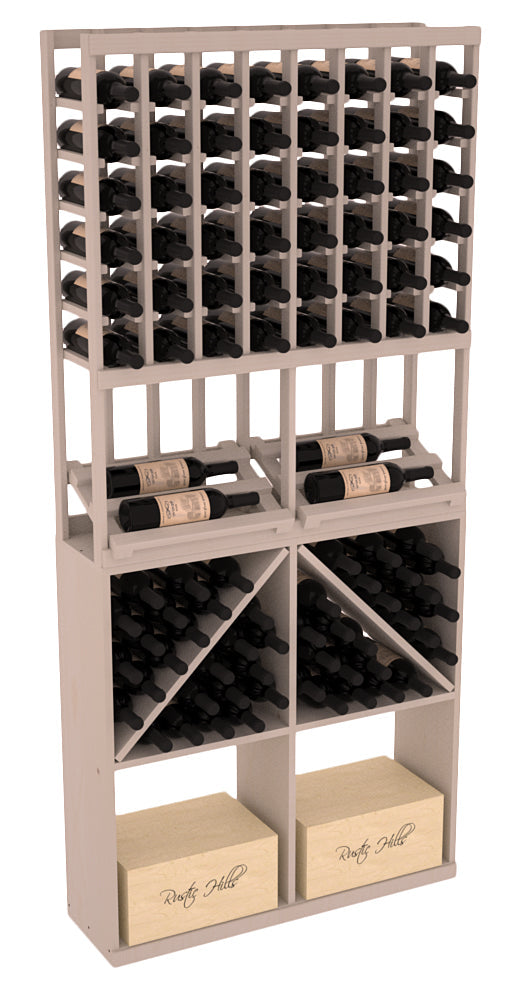 InstaCellar 8 Column Side Display / 96 Bin/Case Combo – Knotty Alder / Cherry stained