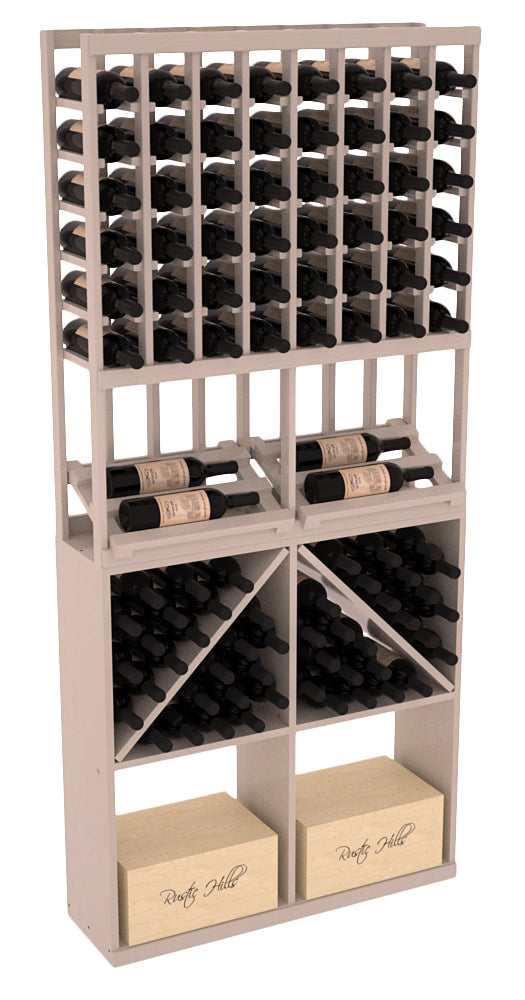 InstaCellar 8 Column Side Display / 96 Bin/Case Combo – Knotty Alder / Cherry stained