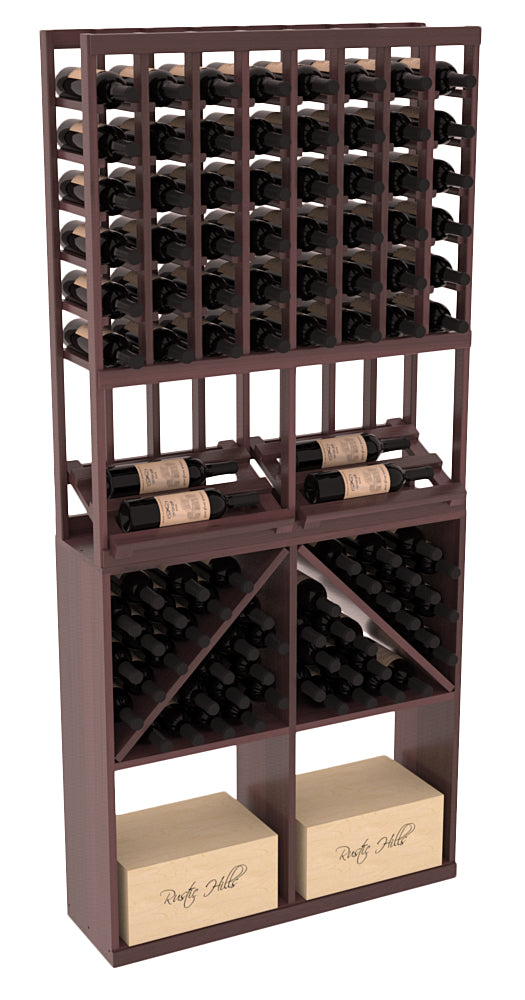 InstaCellar 8 Column Side Display / 96 Bin/Case Combo – Premium Redwood / Unstained