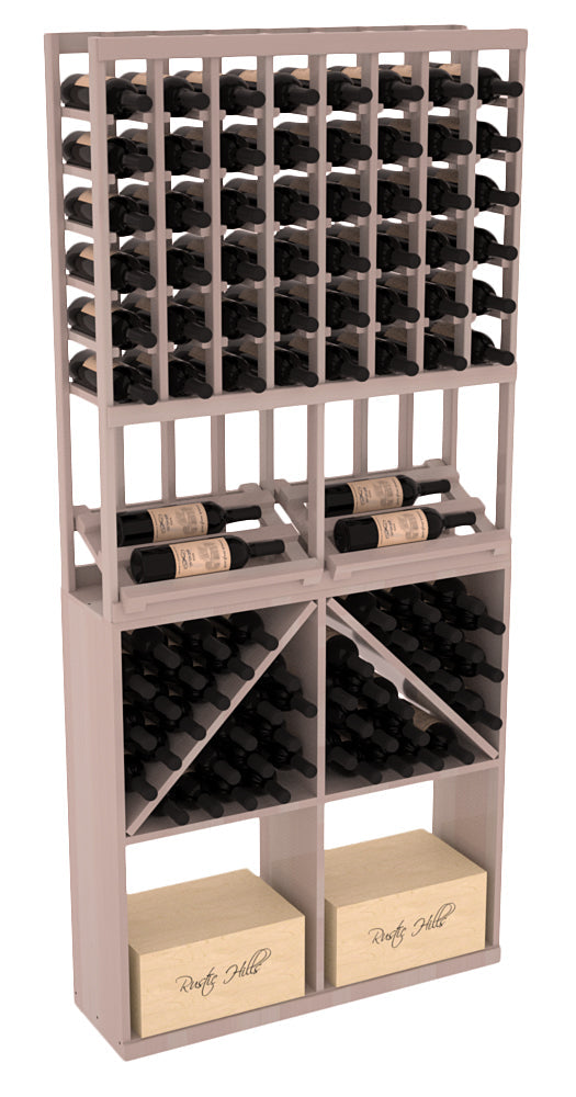 InstaCellar 8 Column Side Display / 96 Bin/Case Combo – Premium Redwood / Cherry stained