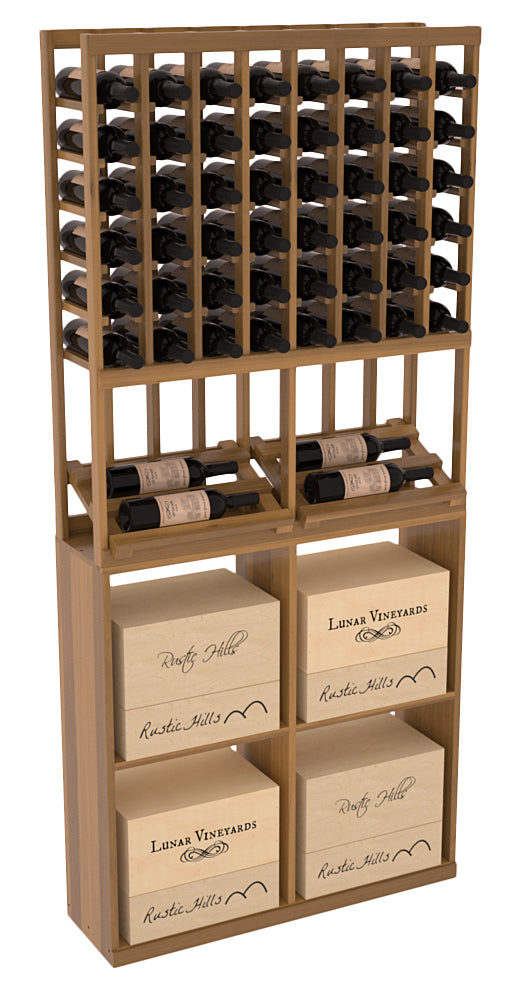 InstaCellar 8 Column Side Display / 96 Case Combo – Knotty Alder / Black stained
