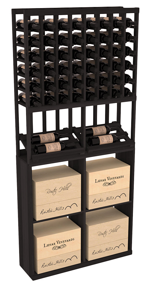 InstaCellar 8 Column Side Display / 96 Case Combo – Premium Redwood / Oak stained