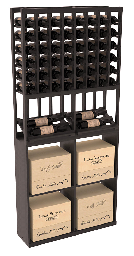 InstaCellar 8 Column Side Display / 96 Case Combo – Premium Redwood / Oak stained