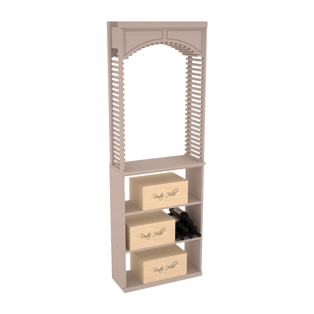 InstaCellar 26" Cellar Arch / Case Bin / Solid Top Combo – Ponderosa Pine / Greywash stained