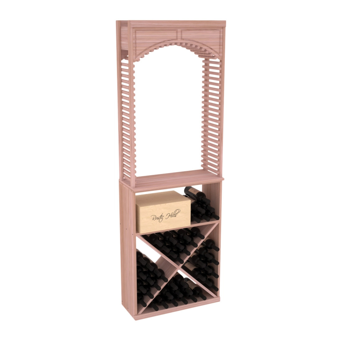 InstaCellar 26" Cellar Arch / X Bin / Solid Top Combo – Grand Mahogany / Unstained