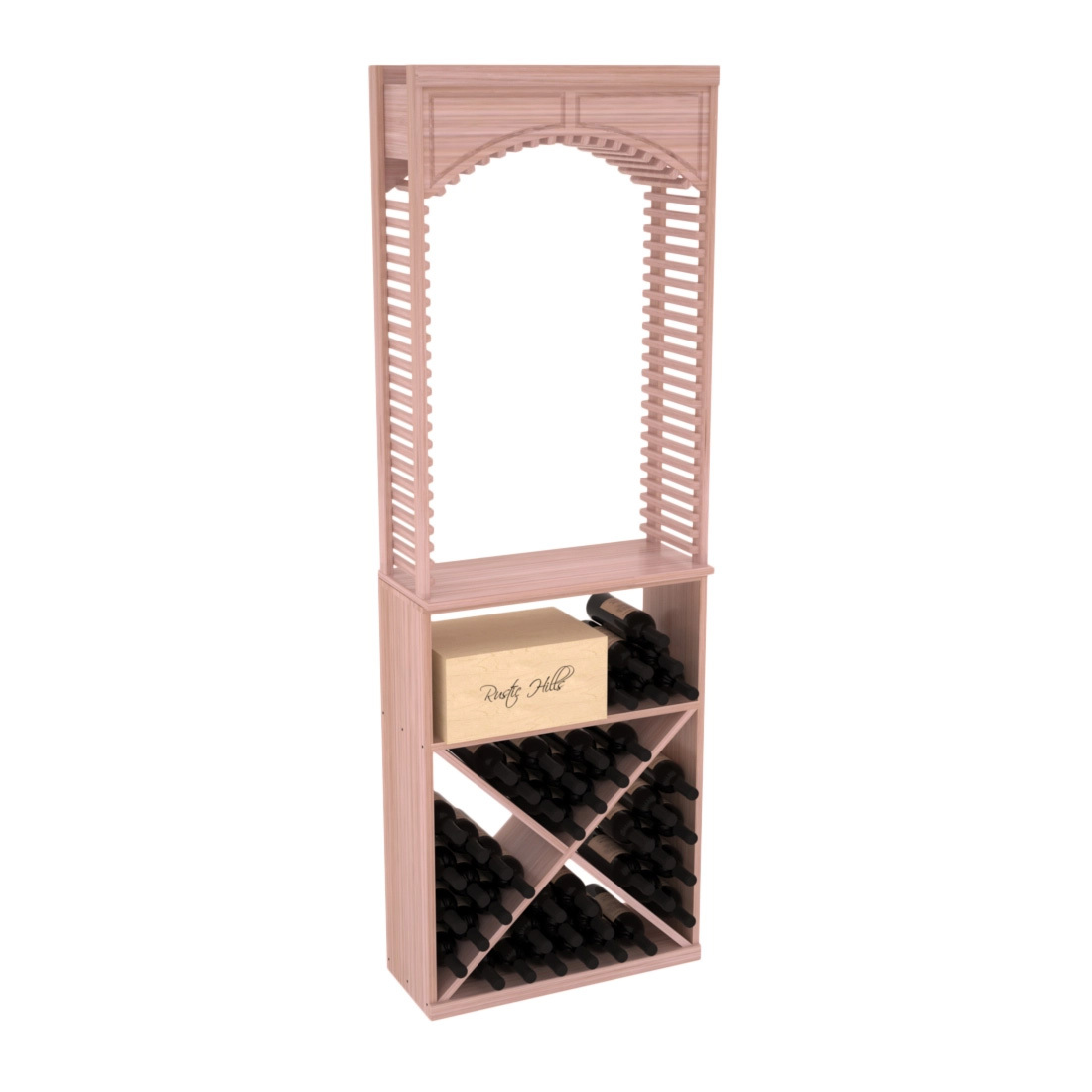 InstaCellar 26" Cellar Arch / X Bin / Solid Top Combo – Grand Mahogany / Unstained