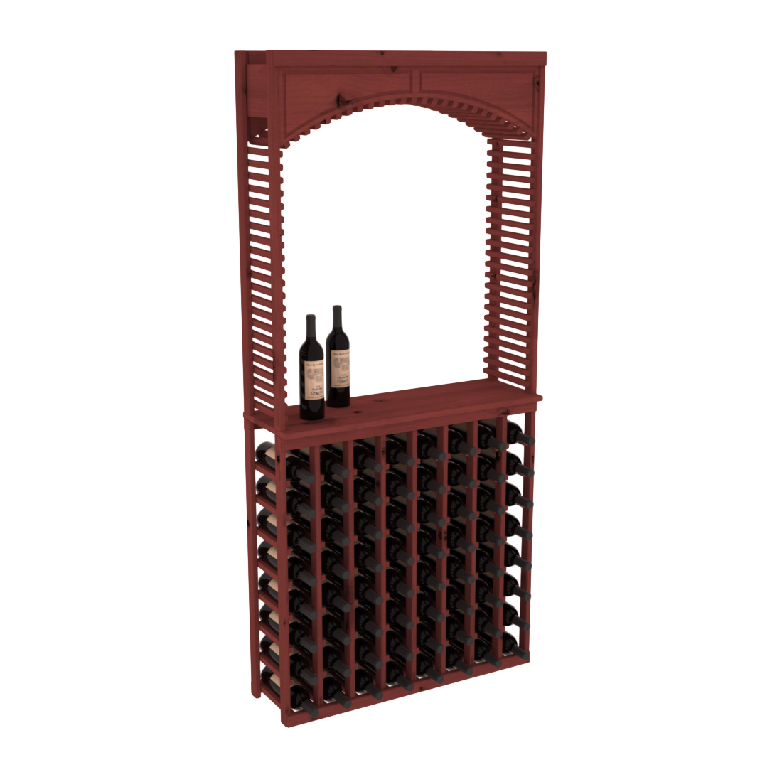 InstaCellar 35" Cellar Arch / Tasting Table / Solid Top Combo – Knotty Alder / Cherry stained