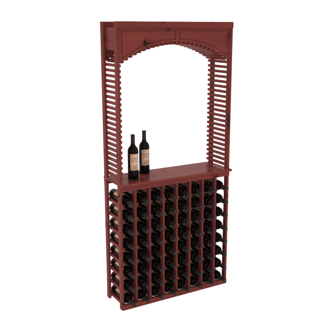 InstaCellar 35" Cellar Arch / Tasting Table / Solid Top Combo – Knotty Alder / Cherry stained