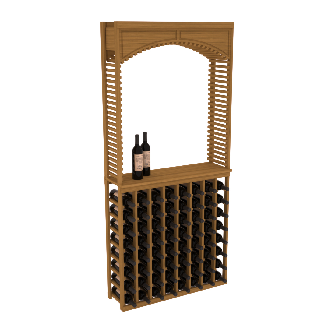 InstaCellar 35" Cellar Arch / Tasting Table / Solid Top Combo – Grand Mahogany / Oak stained