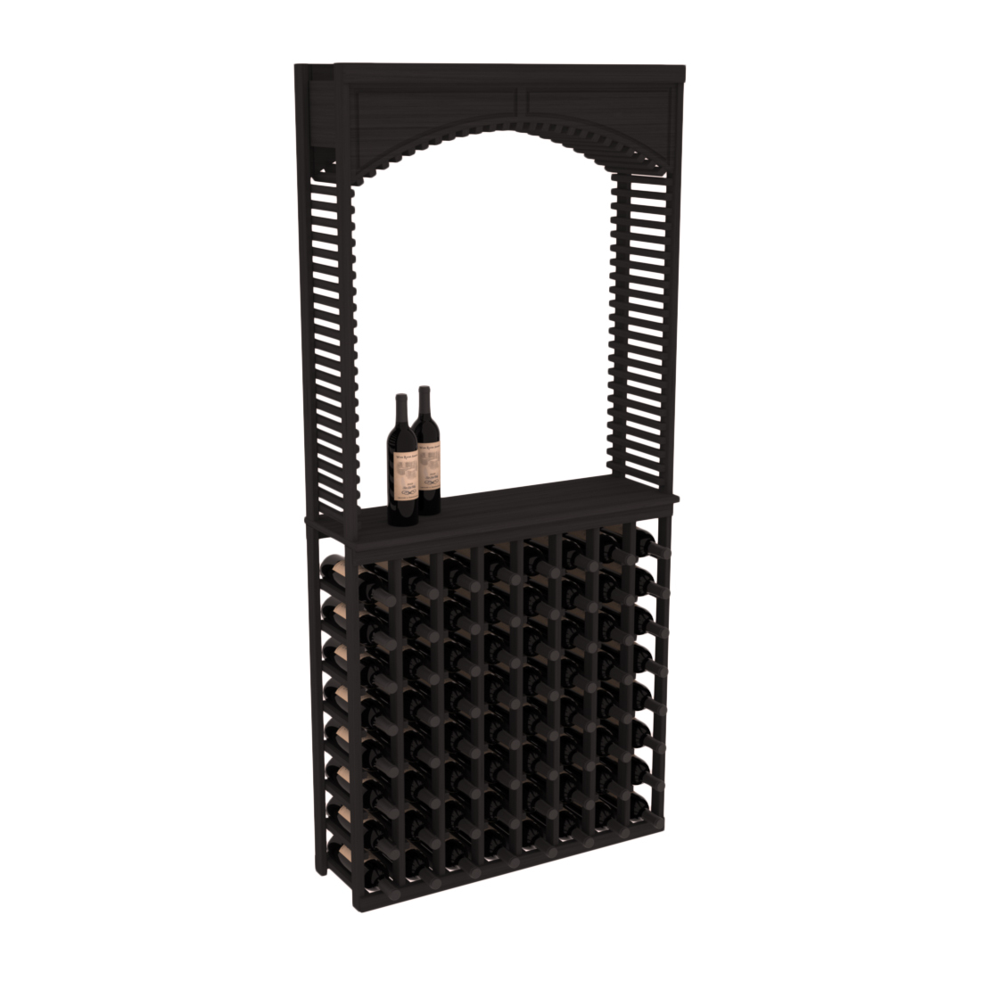 InstaCellar 35" Cellar Arch / Tasting Table / Solid Top Combo – Grand Mahogany / Black stained