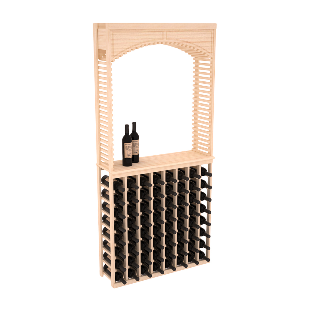 InstaCellar 35" Cellar Arch / Tasting Table / Solid Top Combo – Ponderosa Pine / Unstained