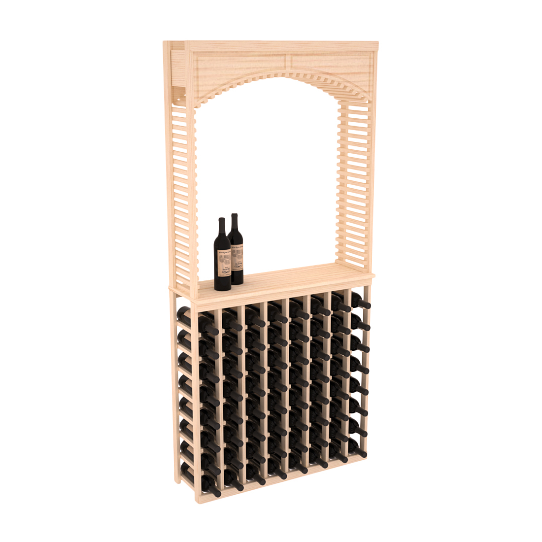 InstaCellar 35" Cellar Arch / Tasting Table / Solid Top Combo – Ponderosa Pine / Unstained