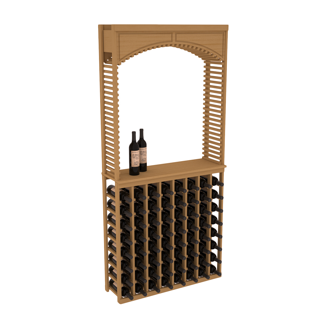 InstaCellar 35" Cellar Arch / Tasting Table / Solid Top Combo – Ponderosa Pine / Oak stained