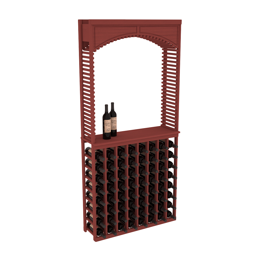 InstaCellar 35" Cellar Arch / Tasting Table / Solid Top Combo – Ponderosa Pine / Cherry stained