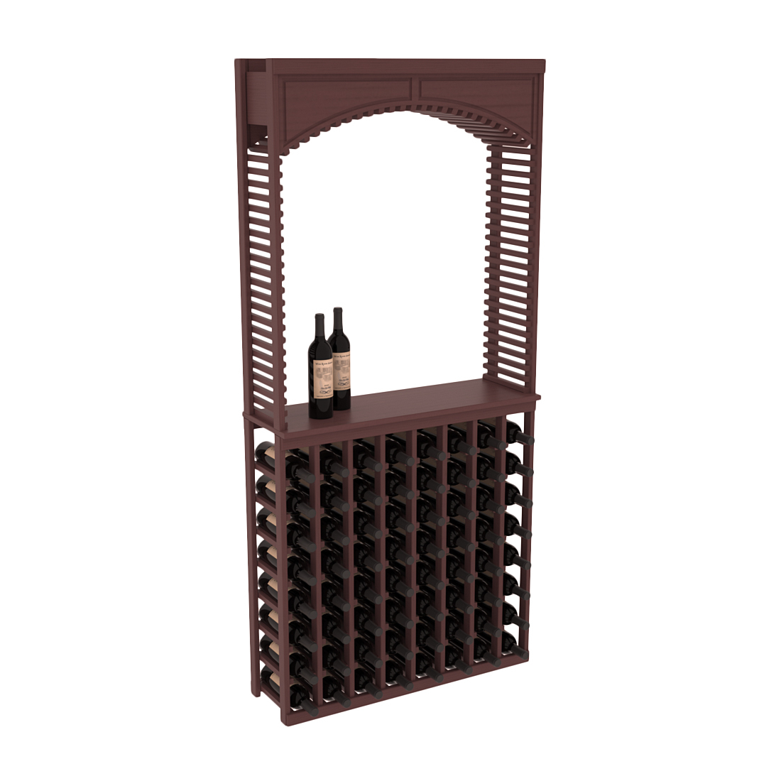 InstaCellar 35" Cellar Arch / Tasting Table / Solid Top Combo – Ponderosa Pine / Walnut stained