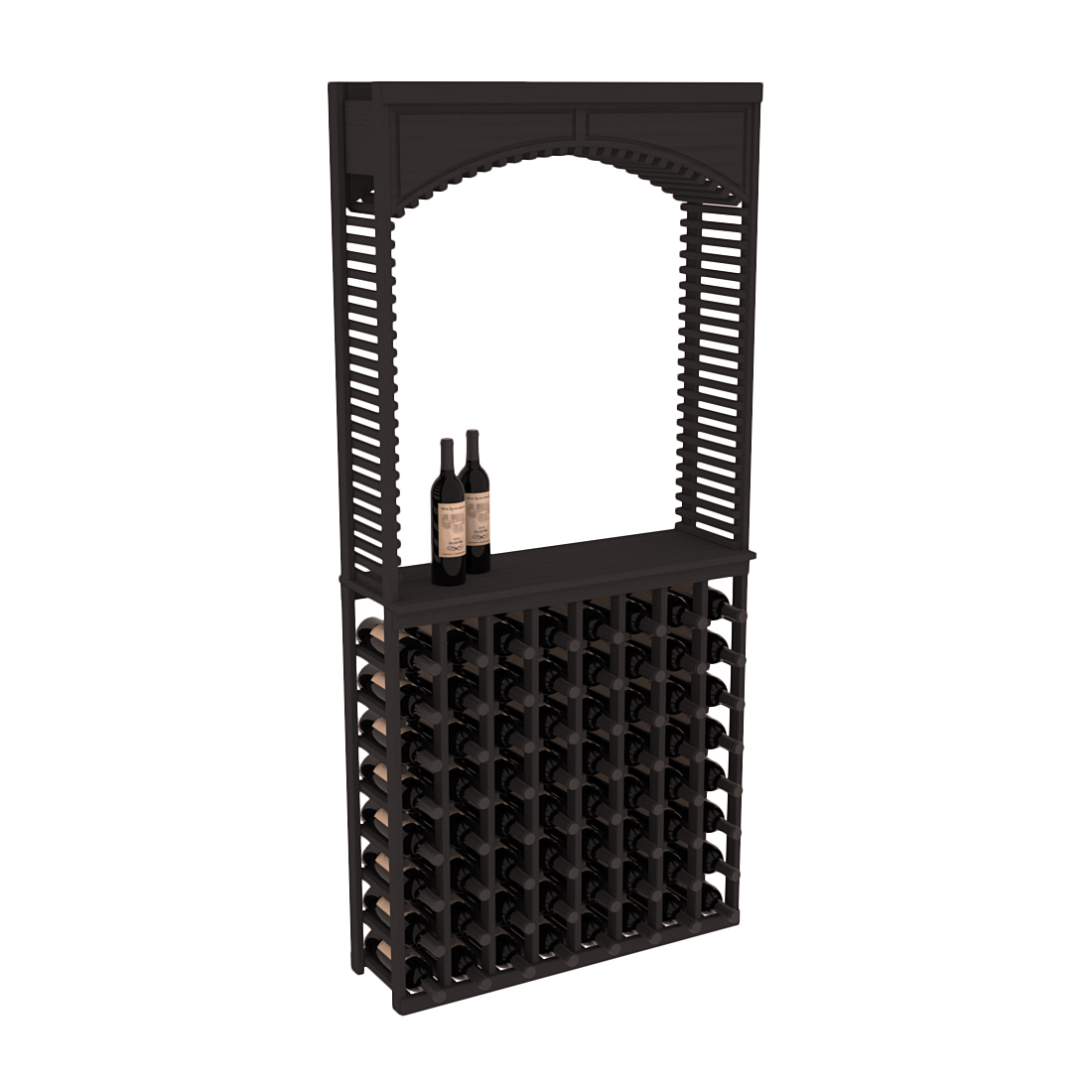 InstaCellar 35" Cellar Arch / Tasting Table / Solid Top Combo – Ponderosa Pine / Black stained
