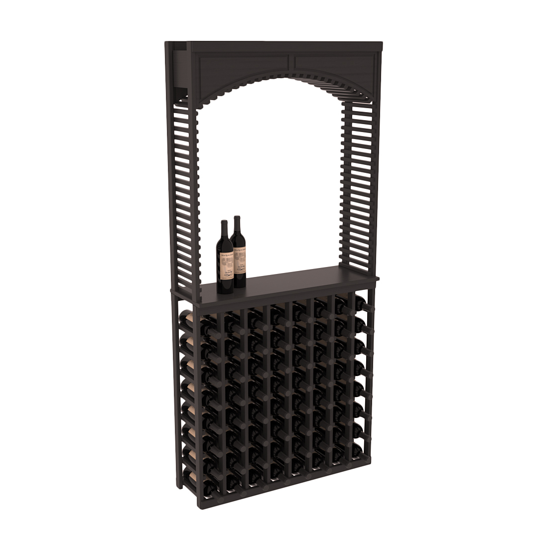InstaCellar 35" Cellar Arch / Tasting Table / Solid Top Combo – Ponderosa Pine / Black stained