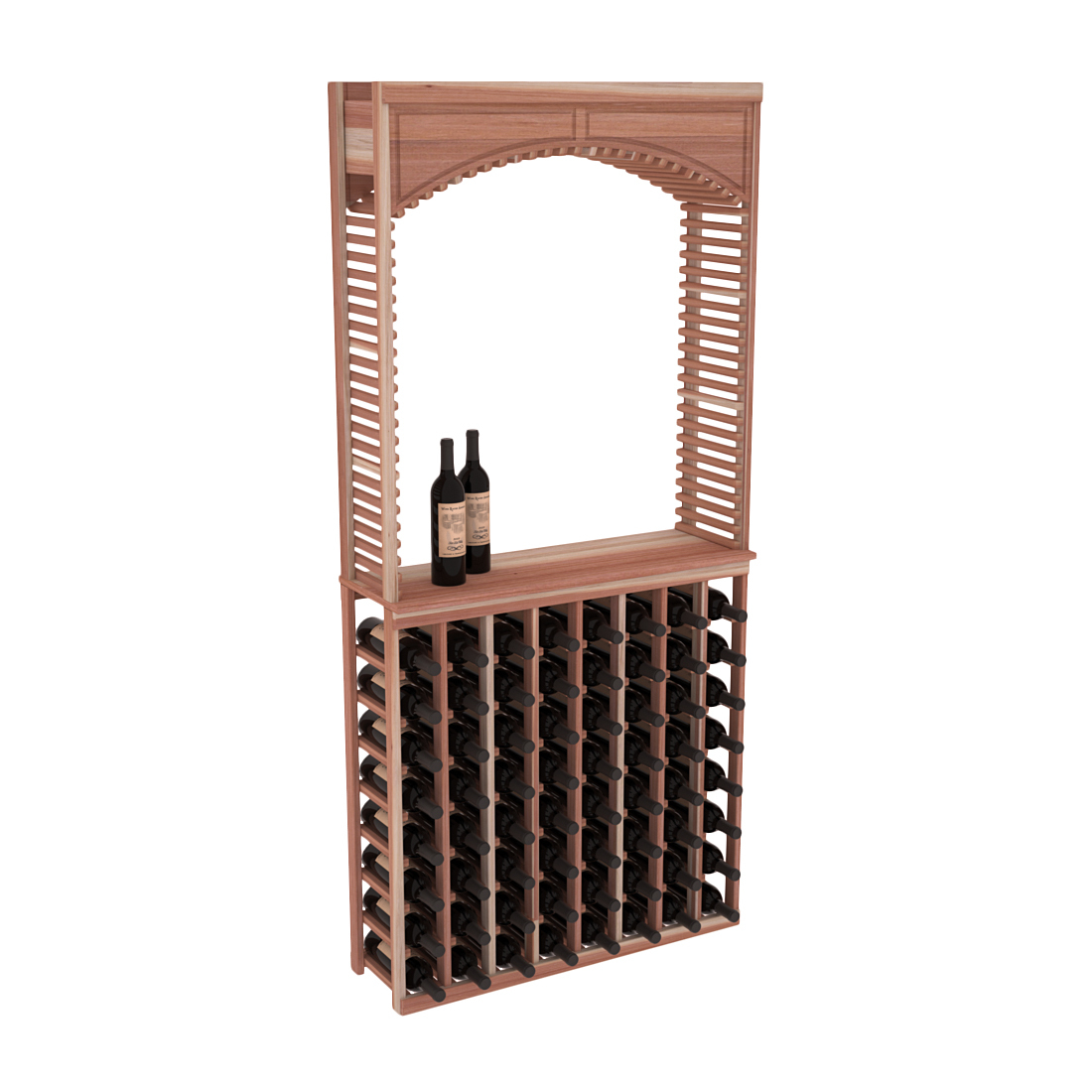 InstaCellar 35" Cellar Arch / Tasting Table / Solid Top Combo – Premium Redwood / Unstained