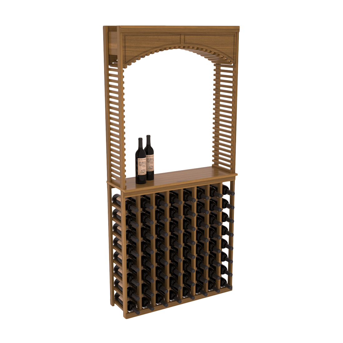 InstaCellar 35" Cellar Arch / Tasting Table / Solid Top Combo – Premium Redwood / Oak stained