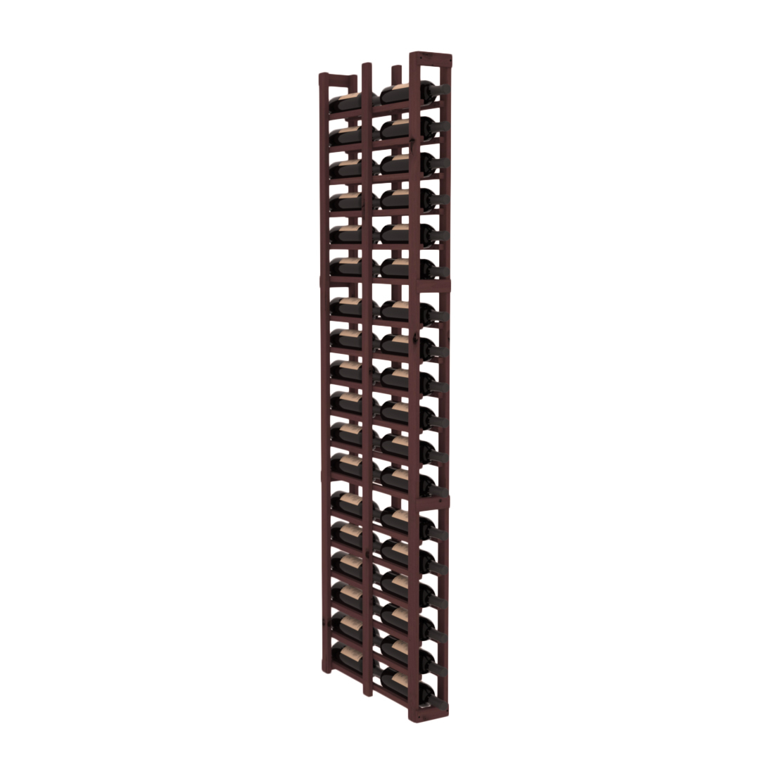 InstaCellar 1 Column Double Deep Rack – Knotty Alder / Walnut stained