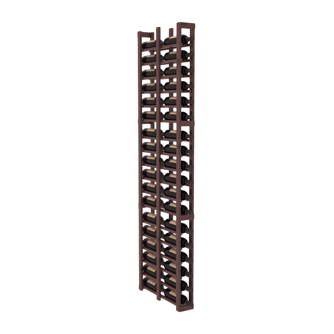 InstaCellar 1 Column Double Deep Rack – Knotty Alder / Walnut stained