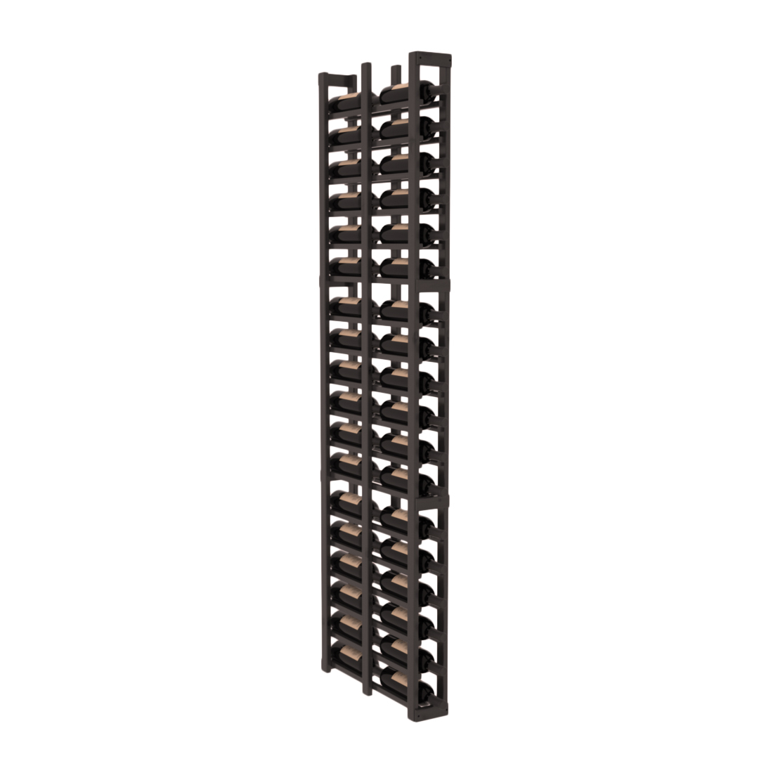InstaCellar 1 Column Double Deep Rack – Knotty Alder / Black stained