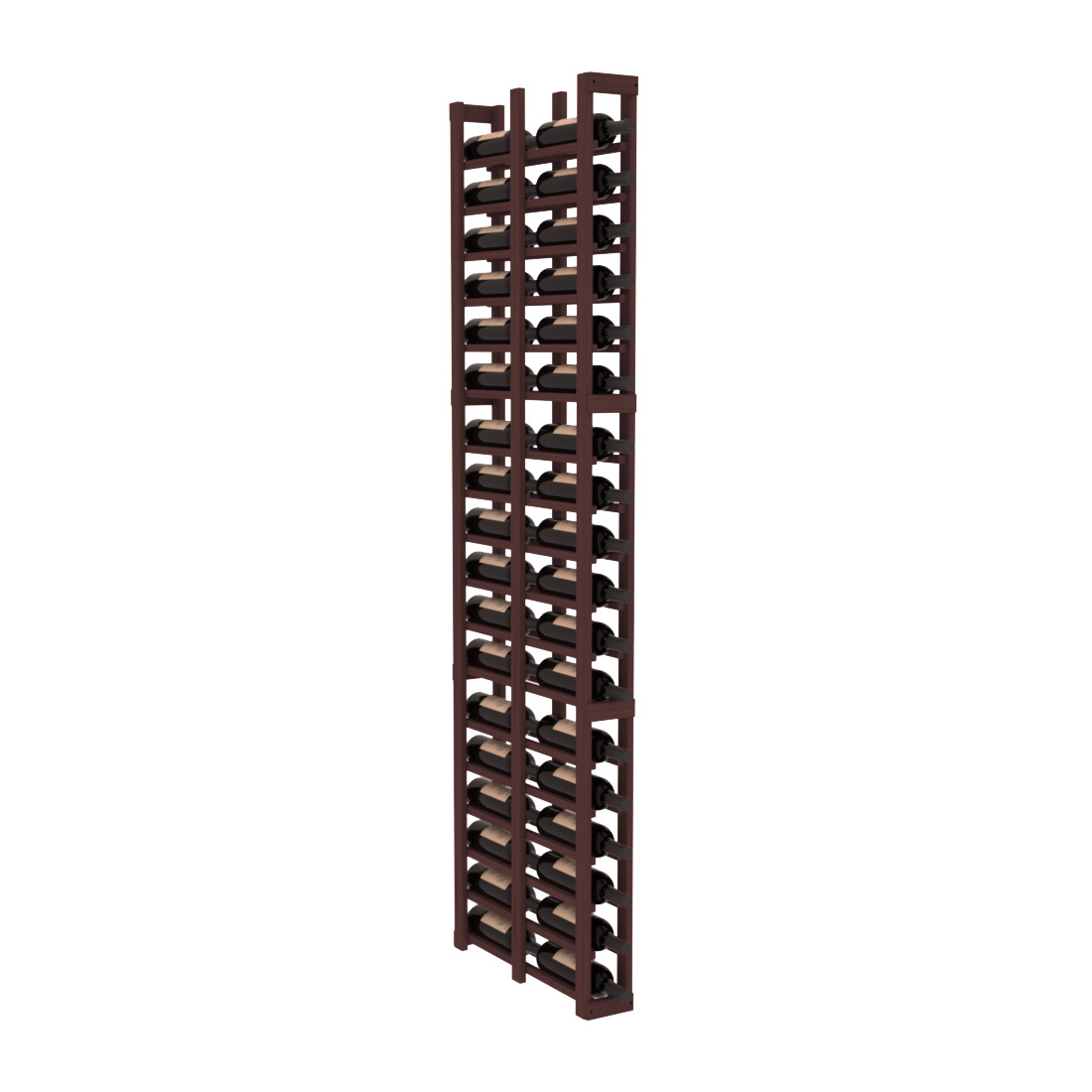 InstaCellar 1 Column Double Deep Rack – Grand Mahogany / Walnut stained