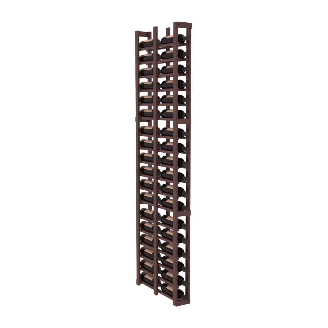 InstaCellar 1 Column Double Deep Rack – Grand Mahogany / Walnut stained