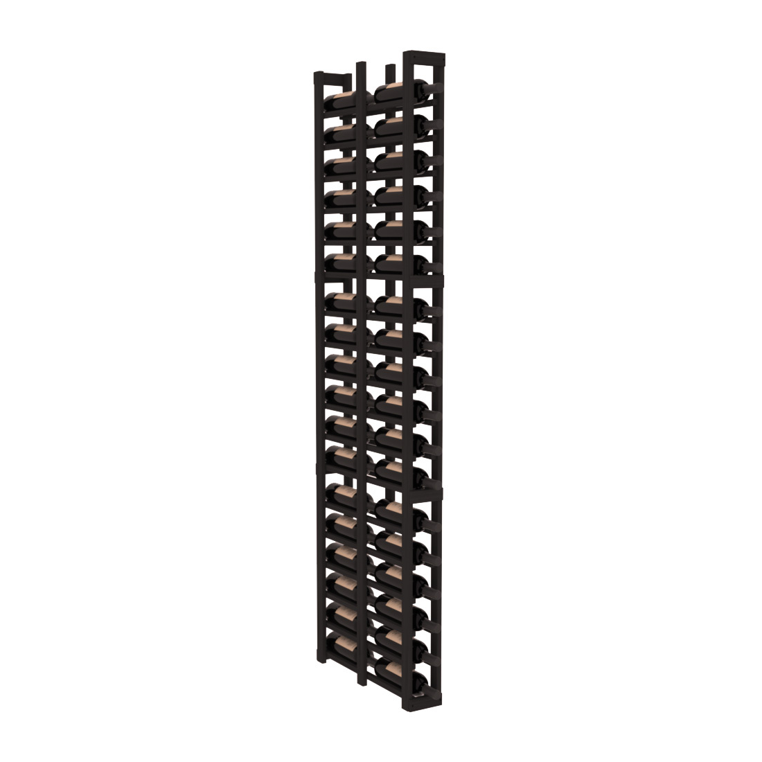 InstaCellar 1 Column Double Deep Rack – Grand Mahogany / Black stained