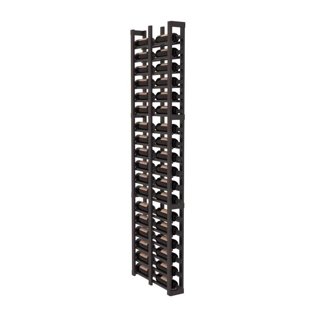 InstaCellar 1 Column Double Deep Rack – Grand Mahogany / Black stained