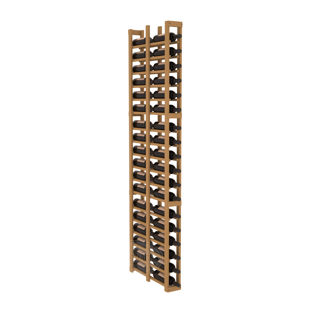 InstaCellar 1 Column Double Deep Rack – Ponderosa Pine / Oak stained