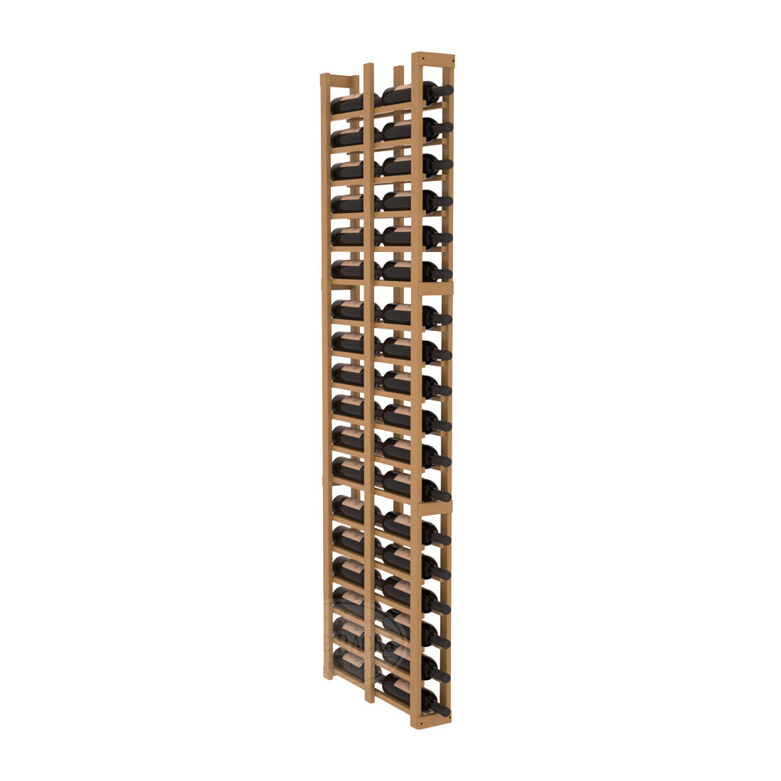 InstaCellar 1 Column Double Deep Rack – Ponderosa Pine / Oak stained