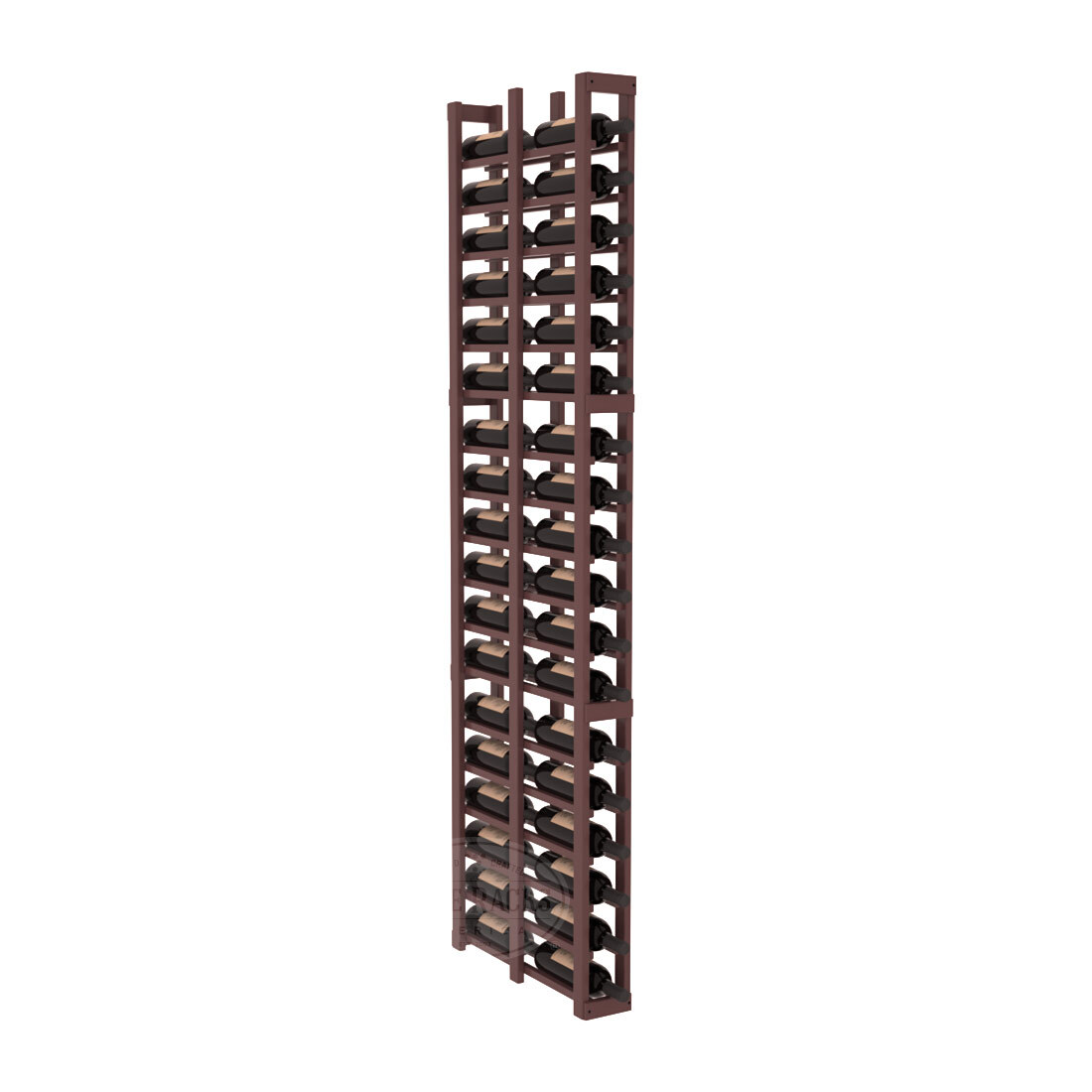 InstaCellar 1 Column Double Deep Rack – Ponderosa Pine / Walnut stained