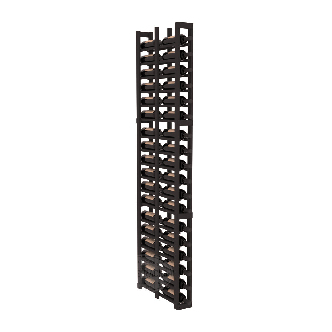 InstaCellar 1 Column Double Deep Rack – Ponderosa Pine / Black stained