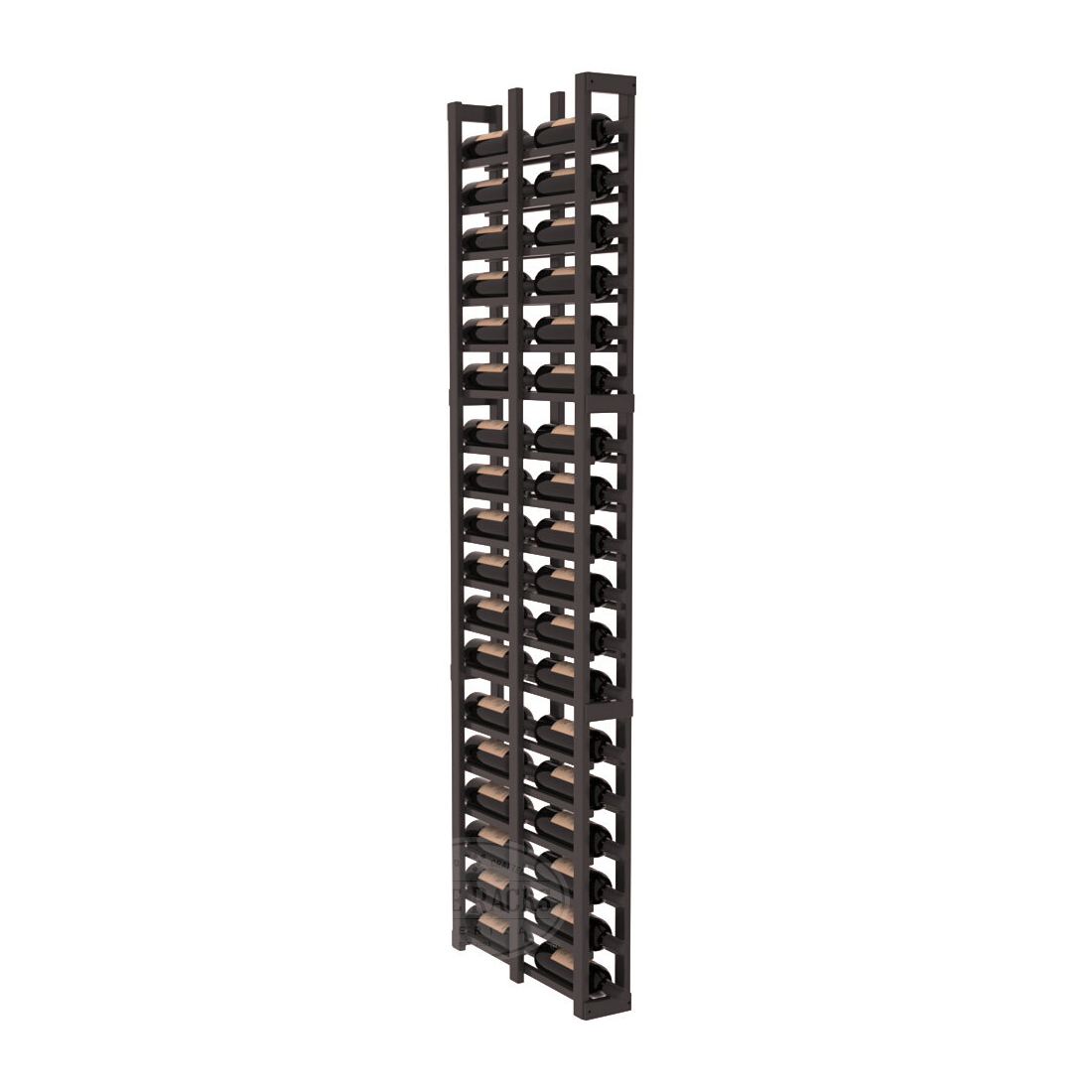 InstaCellar 1 Column Double Deep Rack – Ponderosa Pine / Black stained