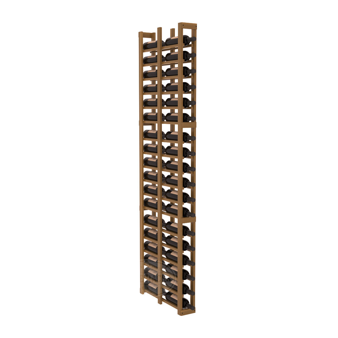InstaCellar 1 Column Double Deep Rack – Premium Redwood / Oak stained