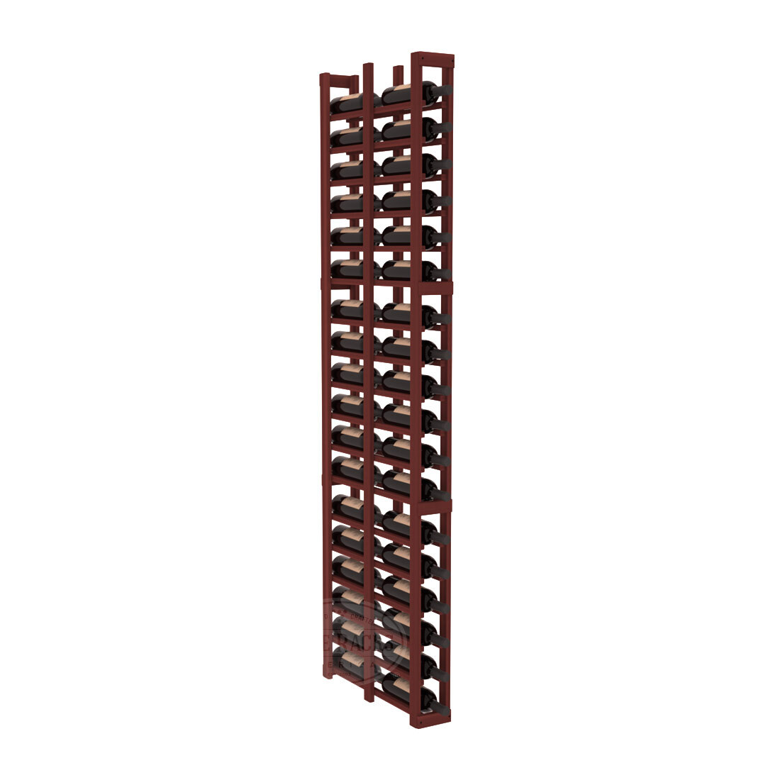 InstaCellar 1 Column Double Deep Rack – Premium Redwood / Cherry stained