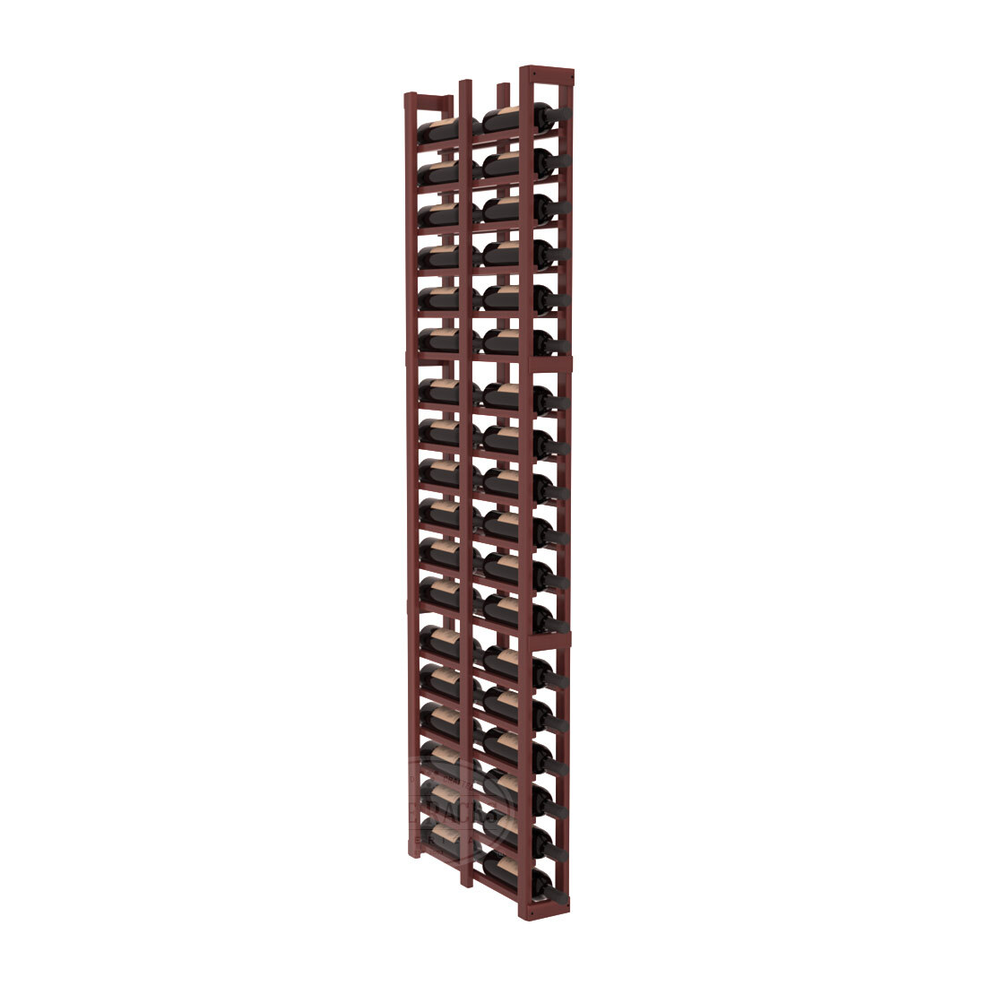 InstaCellar 1 Column Double Deep Rack – Premium Redwood / Cherry stained